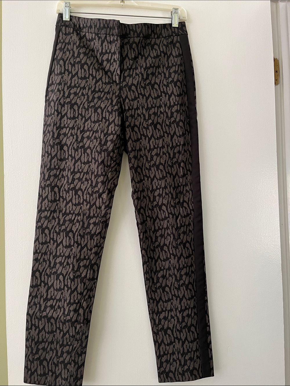 DKNY Black and Brown Animal-Print Skinny Pants